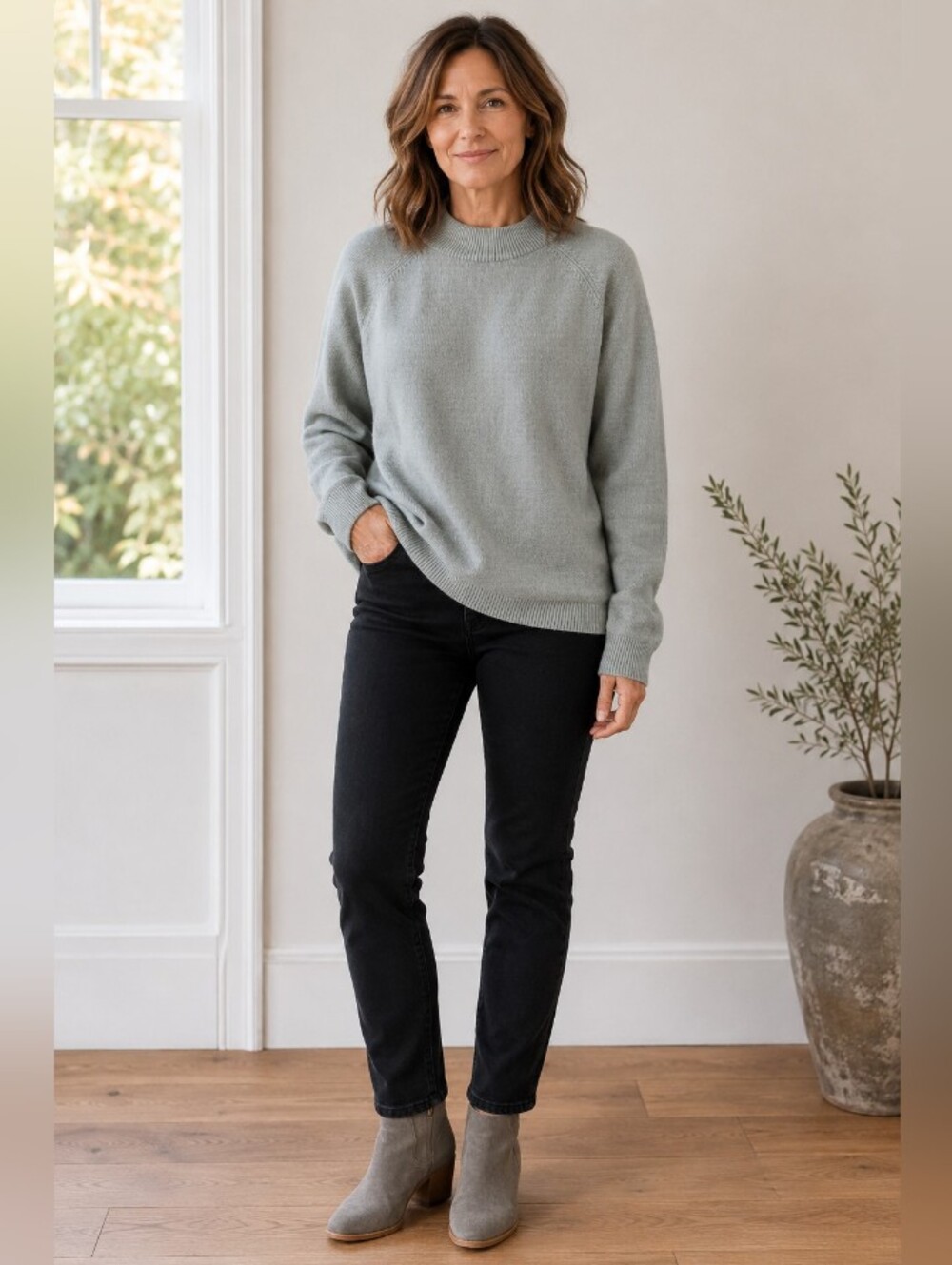 The TOG Shop Women's Light Mint Gray Half-Zip Sweater